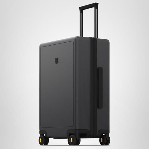 LEVEL8 Rolling Carry on Luggage Airline Approved, Carry-on Suitcases with Wheels, Lightweight Luminous Textured Luggage for Men Women, Tsa Lock, 20 Inch, Dark Grey