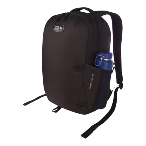 Eddie Bauer Trail Ends Backpack 28L | Laptop Sleeve | Everyday Carry | Travel | Work | Commuting | Stretch Side Pockets | Padded Shoulder Straps | Mesh Back - Black