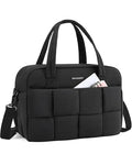 BAGSMART Gym Bag for Women, Small Personal Item Bag Puffer Duffle Bag, Weekender Overnight Bag Carry On Tote Bag for Travel, Black