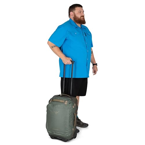 Osprey Transporter 40L Wheeled Travel Duffel Bag - Lightweight Carry On Rolling Suitcase for Men and Women, Pine Leaf