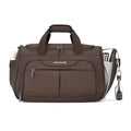 Hanke Small Travel Duffel Bag, Under Seat Carry On Personal Item Bag with 11 Pockets, Lightweight Water Resistant Foldable Weekender Bag with Trolley Sleeve for Travel Gym Daily Use（Coffee）
