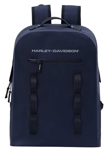 Harley-Davidson Waterproof Backpack, H-D Logo & Adjustable Straps – Blue