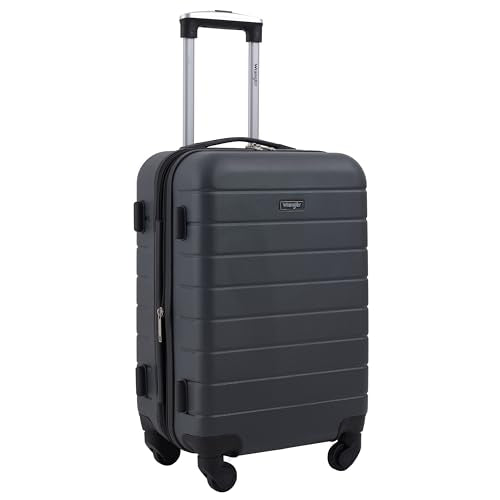 Wrangler Smart Spinner Hardside Luggage, 2 Piece Set, Dark Shadow