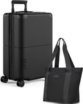 July Carry On Max Expandable - 21.5" Airline Approved Carry On Luggage with Travel Tote, Rolling Suitcase for Men & Women - TSA Lock Spinner Suitcase, Silent Wheels, Expansion Zip - Charcoal