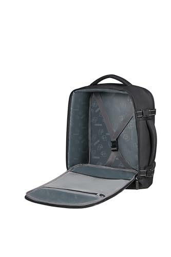 American Tourister Take2Cabin Pro Ryanair/Wizz Air/Vueling Cabin Bag (40 x 30 x 20 cm, 26.5 L, 0.60 kg) - Underseat Hand Luggage, Aeroplane Backpack S/M Underseat - Black (Flash Black)