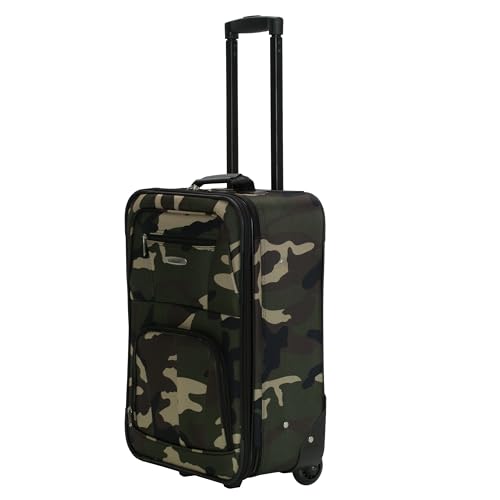 Rockland Fashion Softside Upright Luggage Set,Expandable, Wheel, Telescopic Handle, Camouflage, 2-Piece (14/19)