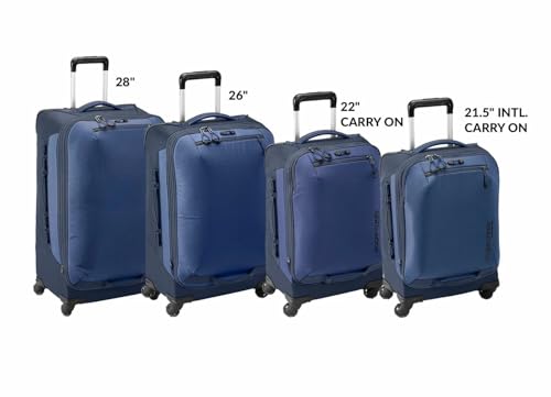 Eagle Creek Expanse 4-Wheel 21.5" International Carry-On Luggage - Four-Wheel Carry-On Luggage for Easy Travel - Lockable Zippers - Expandable Main Compartment - Telescoping Handles - Pilot Blue