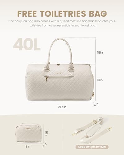 LOVEVOOK Travel Duffle Bag, Weekender Bag for Women with Toiletry Bag, Carry on Overnight Bag with Shoe Compartment, Gym Duffel Bag with Wet Pocket, Mommy Hospital Bags for Labor and Delivery