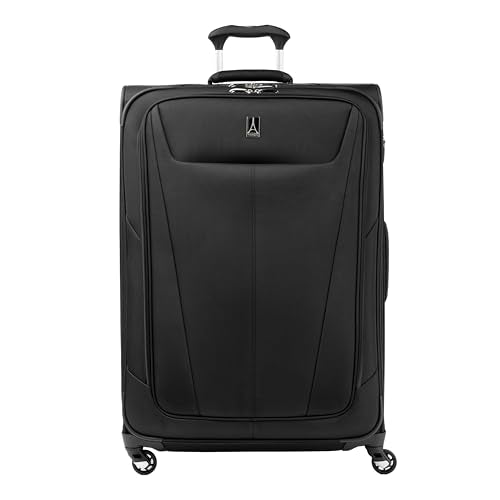 Travelpro Maxlite 5 Softside Expandable Luggage with 4 Spinner Wheels, Lightweight Suitcase, Men and Women, Black, Checked-Large 29-Inch