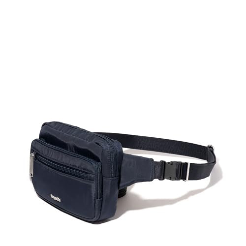 Baggallini Securtex Anti-theft Belt Bag 8.8"x5.5" Crossbody Fanny Pack for Women RFID Wallet Locking Zipper Travel Purse