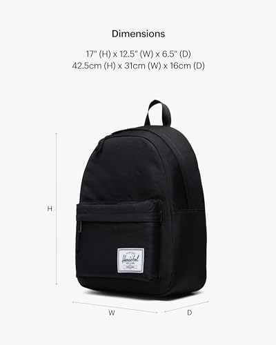 Herschel Supply Co. Unisex Classic Backpack, Black Tonal, 26L