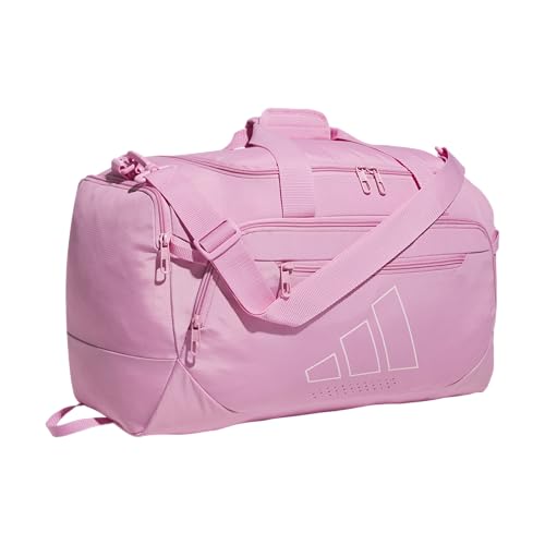 adidas Defender 5 Duffel Bag for Sports, Gym and Travel, Tropic Bloom/Clear Pink, OSFA