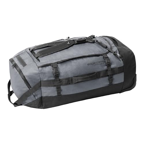 Eagle Creek Cargo Hauler Wheeled Duffel - Durable Duffel Bag for Travel - Easy Access Compartment - Deployable Backpack Straps - Lockable Zipper Opening - Charcoal - 130L