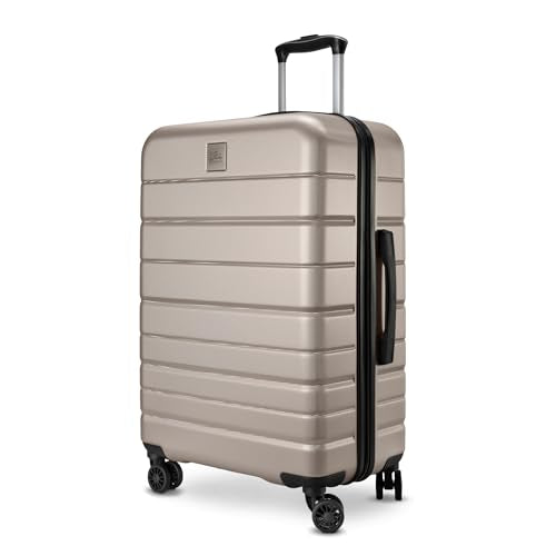 Skyway Epic 2.0 Hardside Lightweight and Durable ABS Shell Luggage, Easy Carry Grip and 4-Wheel Spinners, Spacious Interior with Compression Straps, Men and Women, Bone, Medium Check-In 24-Inch
