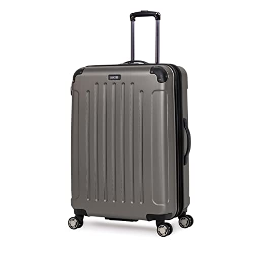 Kenneth Cole REACTION Renegade Luggage Expandable 8-Wheel Spinner Lightweight Hardside Suitcase, Silver, 28-Inch Checked