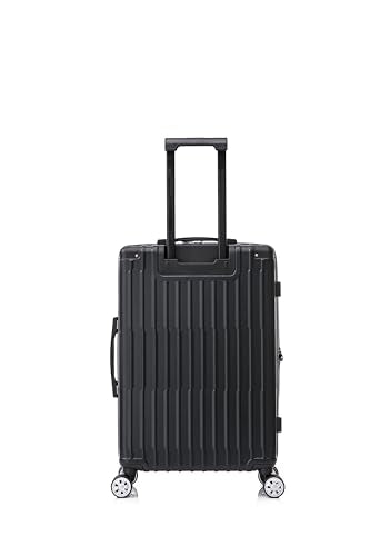 Rockland Costa Mesa 3 Piece Luggage Set, 2 Piece Hard Case Upright Luggages with Spinner Wheels and a 14" Polyester Tote Bag, (20"/24"/14" Tote), Black