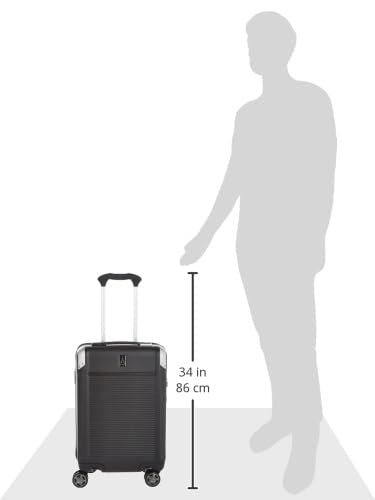 Travelpro Platinum Elite Hardside Expandable Checked Luggage, 8 Wheel Spinner, TSA Lock, Hard Shell Polycarbonate Suitcase, Shadow Black, Checked Medium 25-Inch