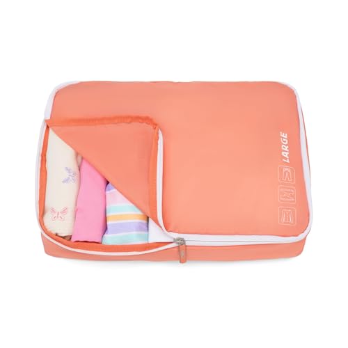 Atlantic 2 Pack Large Washable Packing Cubes (Coral Orange)