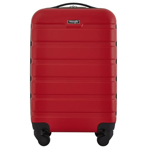 Wrangler 22" Hardside Spinner Carry-On Luggage, Salsa Red