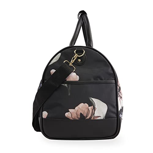 bebe Women's Whitney Duffel Bag, Black Floral