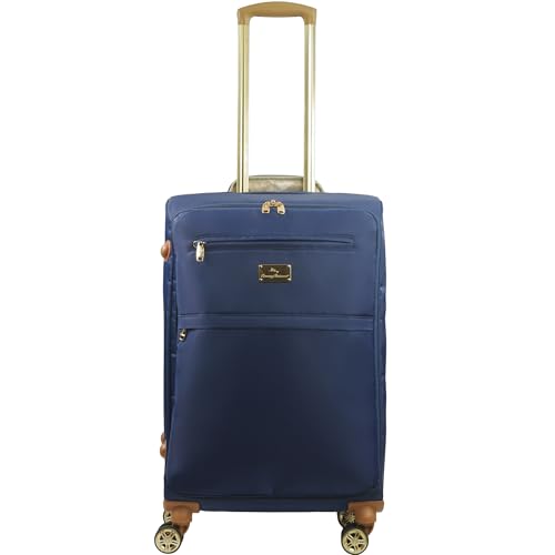 Tommy Bahama 26 Inch Rolling Luggage, Soft Sided Suitcase with Spinner Wheels, Blue