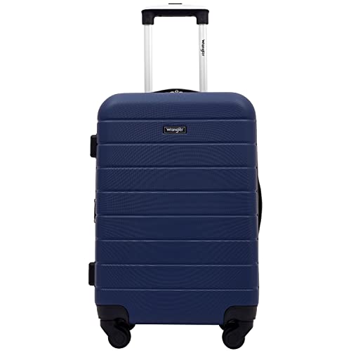 Wrangler Smart Spinner Hardside Luggage, 2 Piece Set, Navy Blue