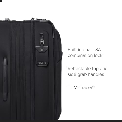TUMI - Alpha Medium Dual Access Expandable 4-Wheeled Checked Luggage - Zipper Expansion - Durable Ballistic Nylon - Medium Capacity Suitcase with TSA Lock - Black