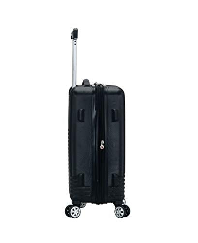 Rockland Star Trail Hardside 20" Expandable Spinner Wheel Carry-on Luggage, Black