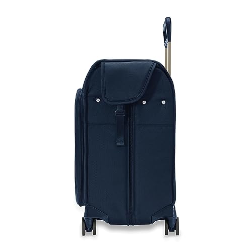 Briggs & Riley Deluxe Wardrobe Spinner - Checked Luggage for Travel, Suitcases with Wheels, Softside Rolling Bag for Men & Women, Built in Hook for Clothes - Baseline Collection, Navy