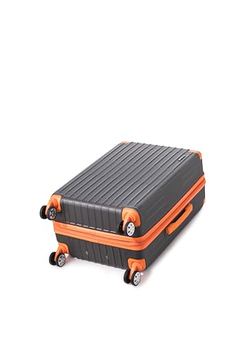 Rockland Napa Valley 2 Piece Luggage Set, 20" Carry-on with Spinner Wheels and a 14" Polyester Tote Bag, (20"/14" Tote), Charcoal