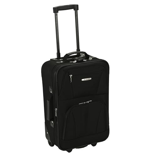 Rockland Fashion Softside Upright Luggage Set, Expandable, Black, 2-Piece (14/19)