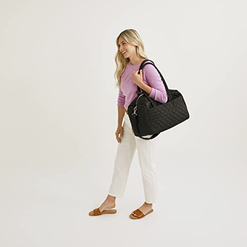 Vera Bradley Women's Performance Twill Medium Travel Duffle Bag, True Black, One Size