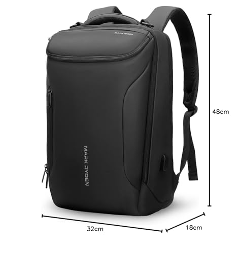 MARK RYDEN Business Backpack for Men, Waterproof High Tech Backpack with Sport Car Shape Design and USB Charging Port, Travel Laptop Backpack Fits 17.3 Inch Notebook