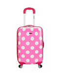 Rockland Laguna Beach Hardside Spinner Wheel Luggage, Pink Dot, Carry-On 20"