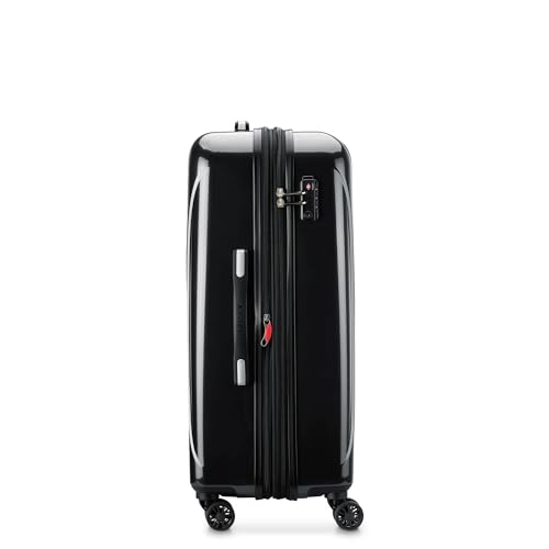 DELSEY PARIS Helium Aero Hardside Expandable Luggage with Spinner Wheels, Black, Checked-Medium 24 Inch