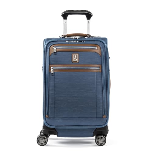 Travelpro Platinum Elite Carry-On Luggage Spinner, Coastal Blue, 21-Inch