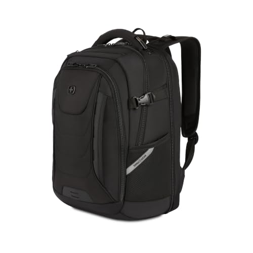 SwissGear Travel Tech Pro Laptop Backpack – Fits Laptops up to 16” – ScanSmart TSA-Friendly Backpack with Multiple Organizer Pockets – Black
