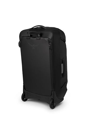 Osprey Transporter 90L Wheeled Travel Duffel Bag - Large Lightweight Rolling Suitcase for Men and Women, Raven Black