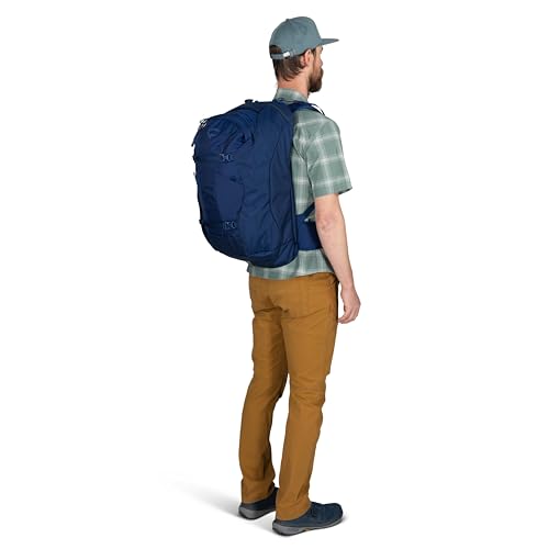 Osprey Farpoint 40L Men's Travel Backpack - Carry On Bag with Laptop Sleeve and Toiletry Pocket, Antique Blue