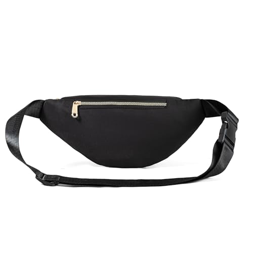 Fanny Packs Crossbody Bag for Women, Waist Pack Jogging Pouch Belt Bag for Outdoors Traveling Hiking - Black