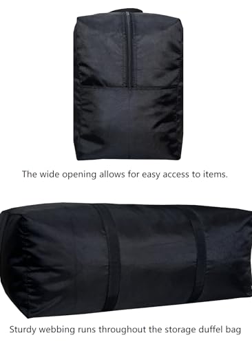 DoYiKe Extra Large Storage Duffle Bag with Zippers and Handles, Black Big Foldable Duffle Bag for Travel-130L