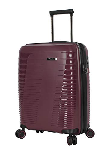 Pathfinder Nova 20 Inch Carry On Luggage Collection - Expandable Scratch Resistant (ABS + PC) Hardside Suitcase - Designer Lightweight Bag with 8-Rolling Spinner Wheels (Plum)