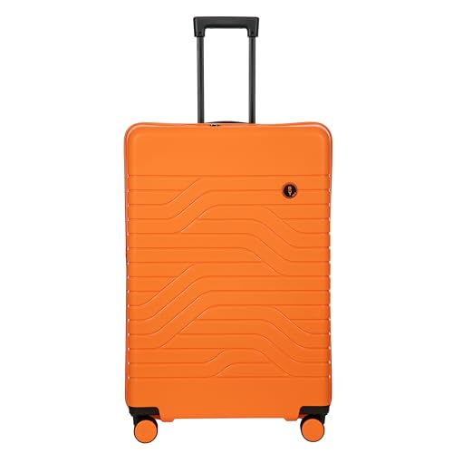 Bric's B|Y Ulisse Checked Luggage with Spinner Wheels – Expandable Lightweighted Hard Shell Suitcase, TSA Combination Lock - Removeable Wash Bag Included - 30 Inch, Orange