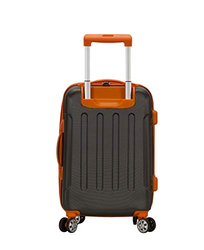 Rockland London Hardside Spinner Wheel Luggage, Charcoal, Checked-Large 28-Inch