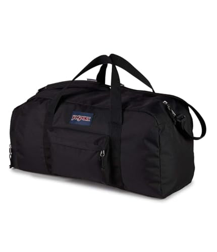 JanSport Weekender Medium Duffel - Travel or Gym Bag, Durable Weekender with Front Utility Pocket & Side Grab Handles - Black