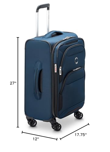 DELSEY PARIS Sky Max 2.0 Softside Expandable Luggage with Spinner Wheels, Blue, 2-Piece Set (21/24)