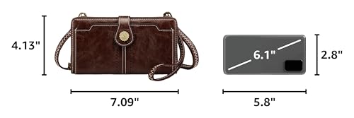 S-ZONE Vegan Leather Crossbody Bags for Women Small Cell Phone Purse RFID Blocking Clutch Purses with 2 Straps