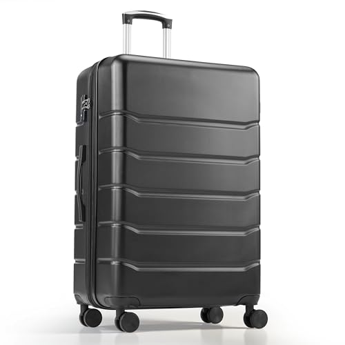 HealSmart Hardside Carry-On Luggage, Expandable Portable Hardshell Luggage with Spinner Wheels, Lightweight Suitcase TSA Lock, 28 Inch, Black