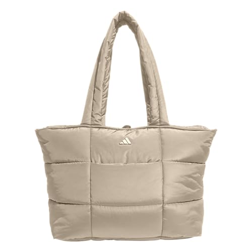 adidas Quilted Tote – Puffer Shoulder Bag, All Me/Crystal Linen Beige, OSFA
