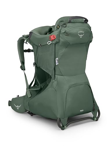Osprey Poco Child Carrier Backpack - Adjustabel Travel Baby Carrier with Sunshade - Comfortable Hiking Carrief for Toddlers, Koseret Green
